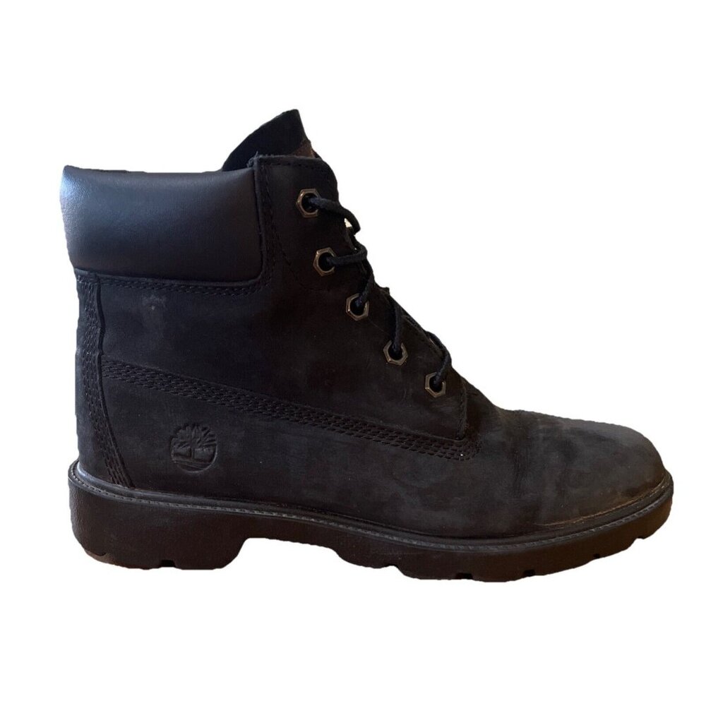 Timberland Waterproof Boots Black Boys Size 4.5 Womens Sz 6 Eu Sz 37 Lace Up